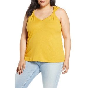 1.STATE Twist Strap Linen Blend Tank Top, Camisole